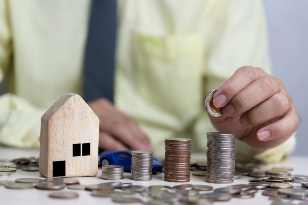 Real estate concept business, home insurance and real estate protection.